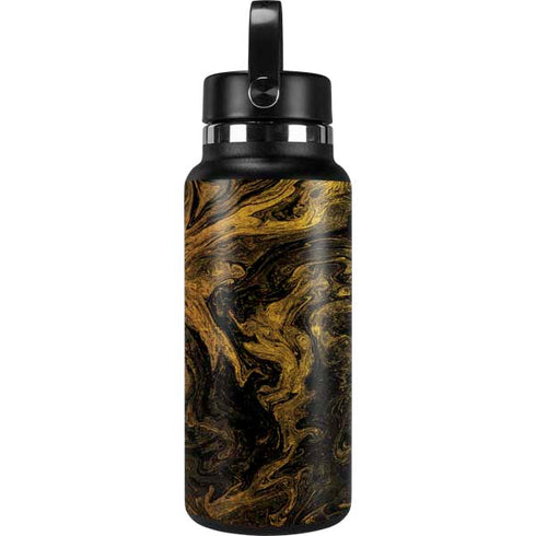 Gold and Black Marble Hydro Flask 32oz Wide Mouth Skin